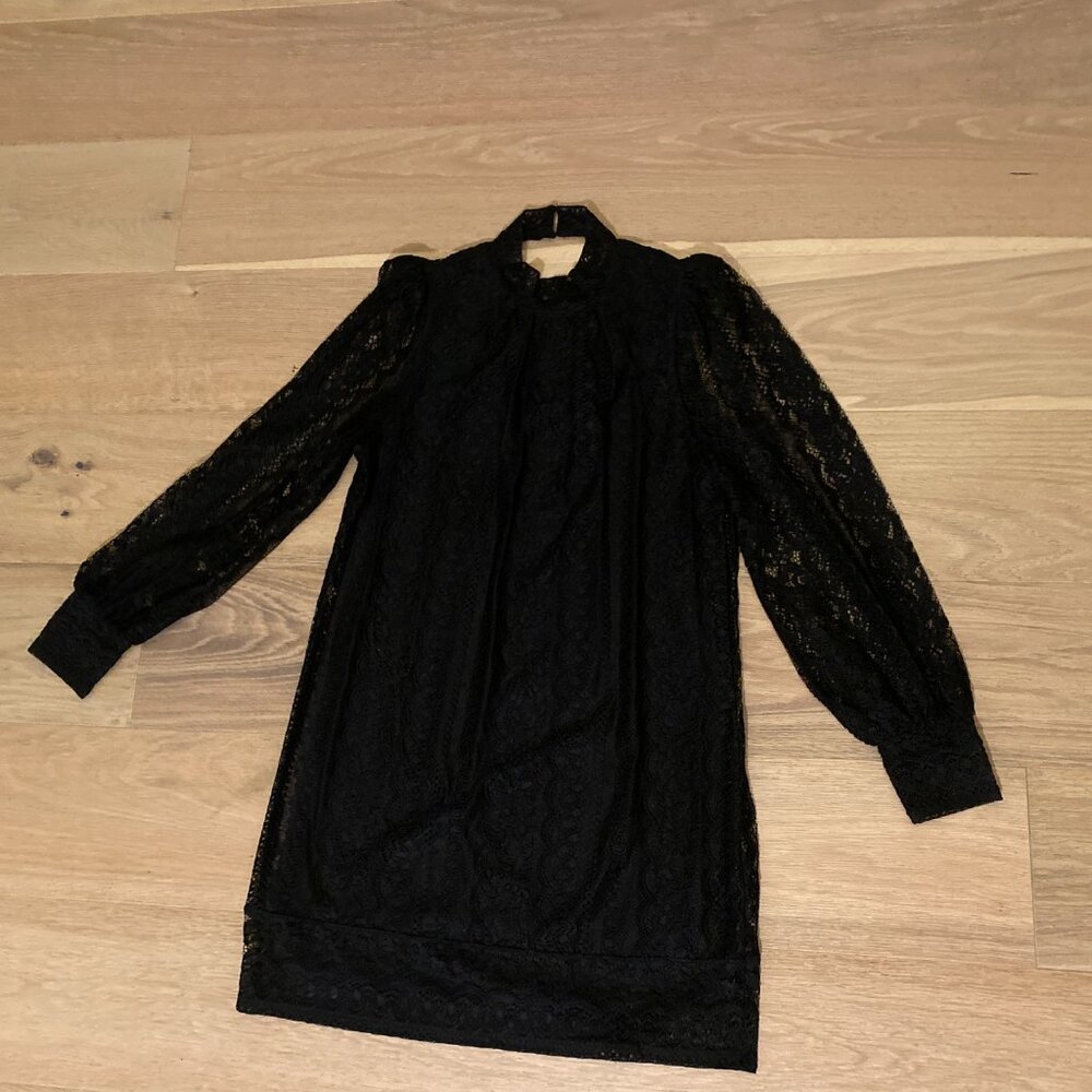 Express Black Lace Dress Size Medium - Picture 11 of 13